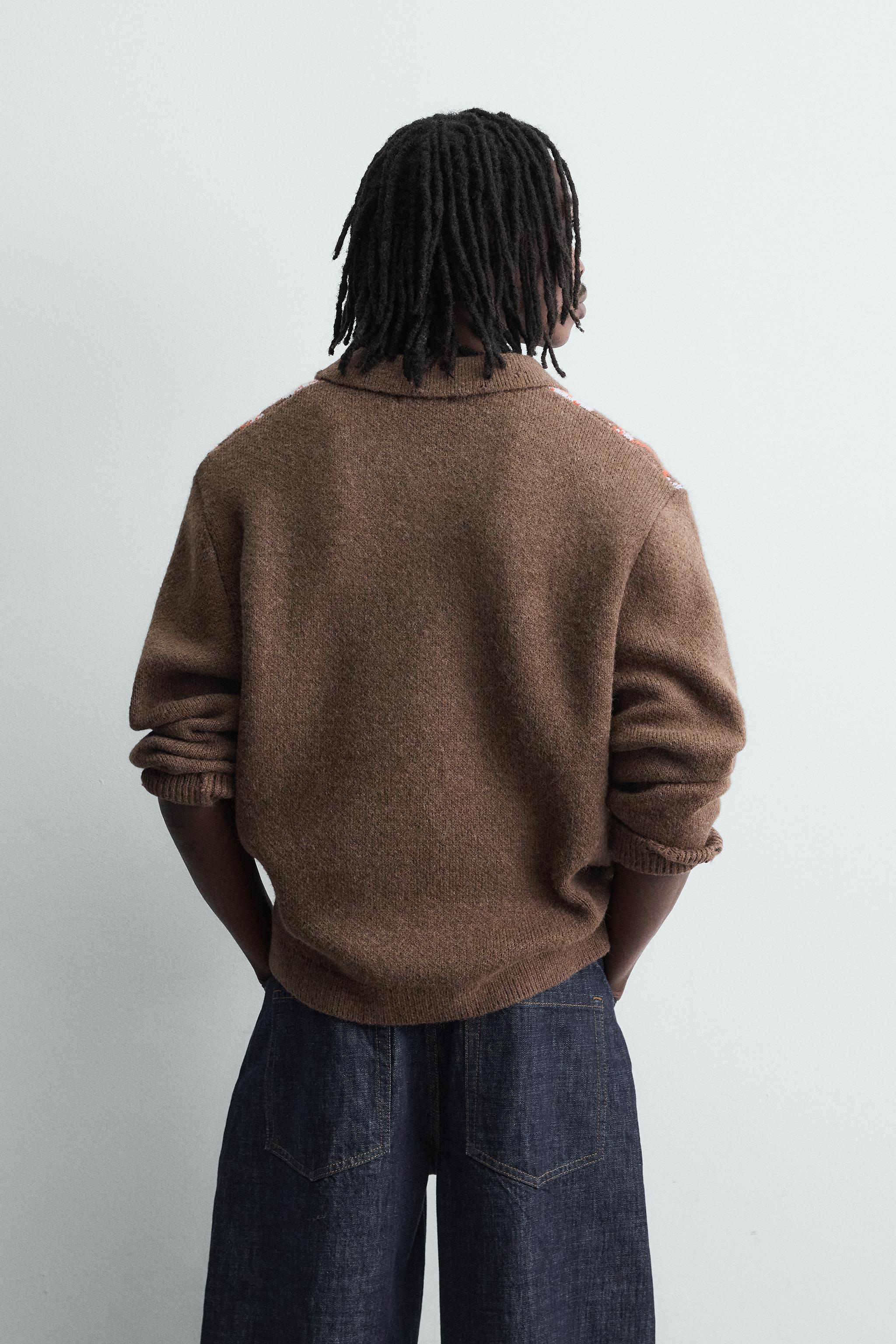 POLO EN MAILLE À LOSANGES EFFET DÉCHIRURES